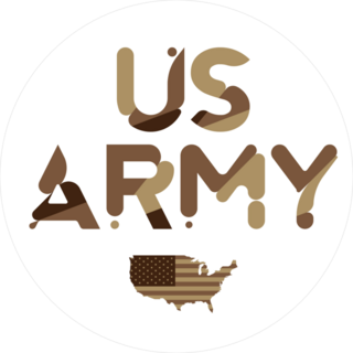 US Army Camouflage Text Sticker
