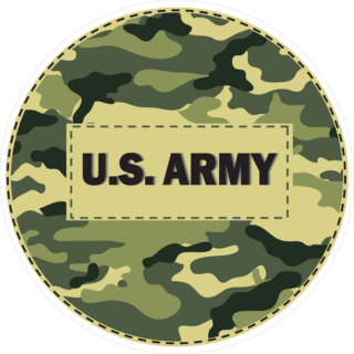 US Army On Camouflage Circle Sticker