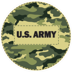 US Army On Camouflage Circle Sticker