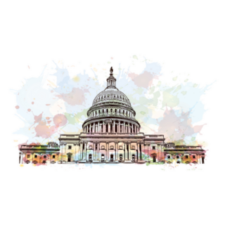 Us Capitol Building In Autumn - Washington Dc Sticker