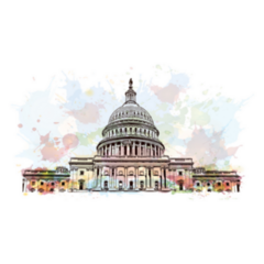 Us Capitol Building In Autumn - Washington Dc Sticker