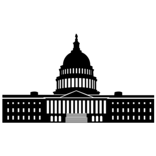 Us Capitol Building Silhouette Washington DC Sticker