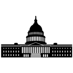 Us Capitol Building Silhouette Washington DC Sticker