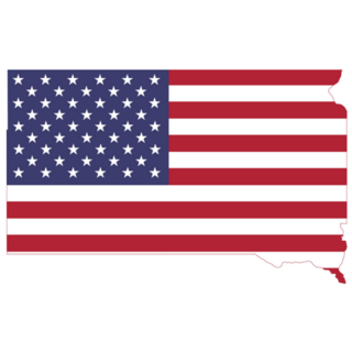 Us Flag Administrative Map Of South Dakota Sticker