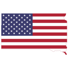Us Flag Administrative Map Of South Dakota Sticker
