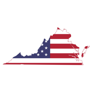 Us Flag Administrative Map Of Virginia, Usa Sticker