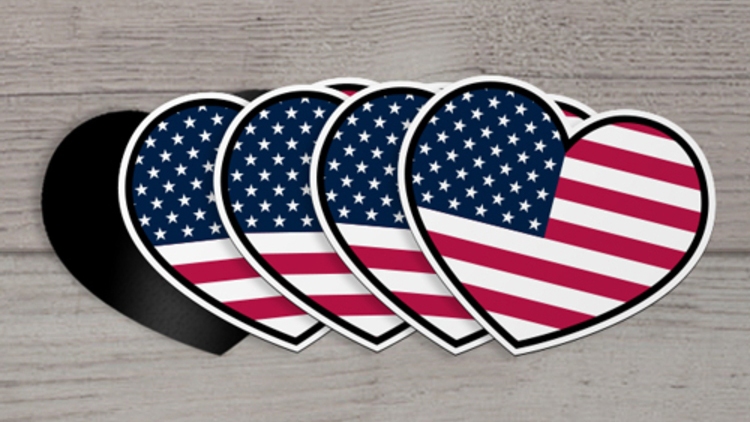 US Flag Custom Heart Magnet