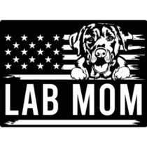 Us Flag Lab Mom Dog Sticker
