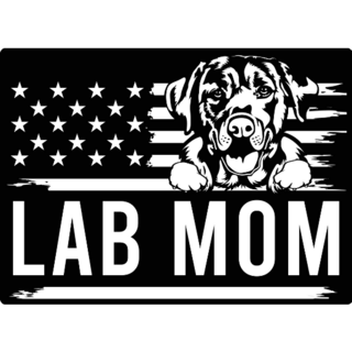 Us Flag Lab Mom Dog Sticker