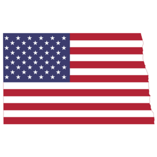 Us Flag Map Of North Dakota Sticker