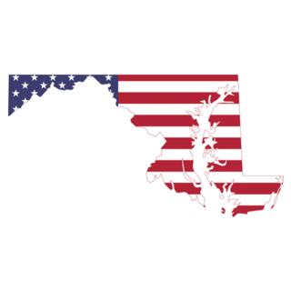 Us Flag Map Of The Federal State Of Maryland Sticker