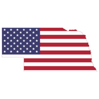 Us Flag Map Of The Federal State Of Nebraska Sticker