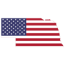 Us Flag Map Of The Federal State Of Nebraska Sticker