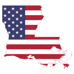 Us Flag Map Of The State Of Louisiana Sticker