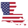 Us Flag Map Of The State Of Louisiana Sticker