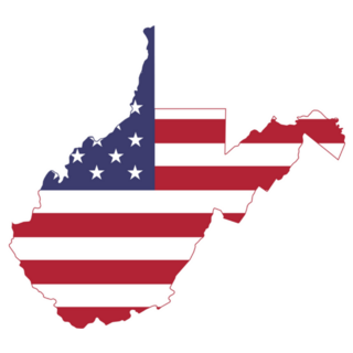 US Flag State Of West Virginia Sticker