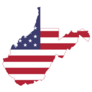 US Flag State Of West Virginia Sticker