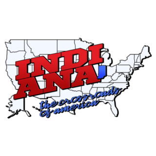 Us Indiana State On American Map With Lettering Sticker