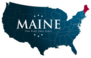 US Map Highlighting Maine Sticker
