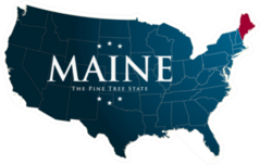 US Map Highlighting Maine Sticker