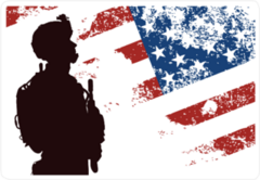 Us Soldier With The American Flag In The Background Sticker
