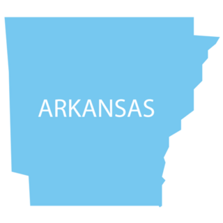 Us State Arkansas White Lettering Sticker