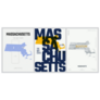 Us State Poster Detailed Massachusetts Map Sticker