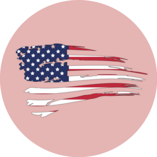 Usa 4th Of July American Flag On Pink Sticker