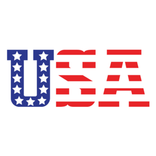 Usa American Flag Lettering Sticker 