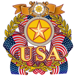USA American Flag Navy Wreath Sticker