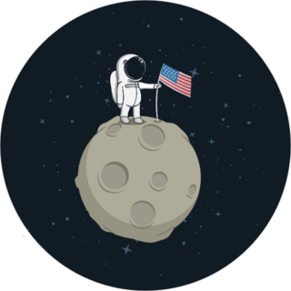 USA Astronaut on the Moon Sticker