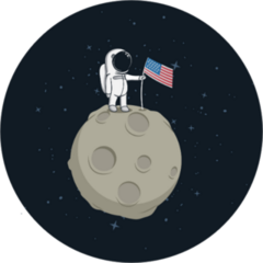 USA Astronaut on the Moon Sticker