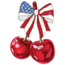 USA Cherry Bow Sticker
