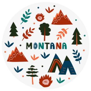 Usa Collection Montana Theme. State Symbols Sticker