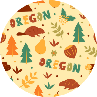 Usa Collection Oregon State Symbols Pattern Sticker