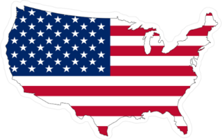 USA Flag In America Sticker