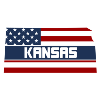 Usa Flag In Kansas Map Sticker