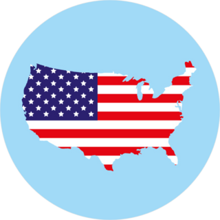 USA Flag In Map Circle Sticker