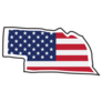 USA Flag Map Of The State Of Nebraska Sticker