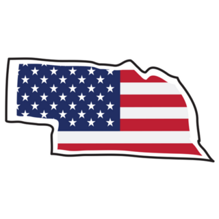USA Flag Map Of The State Of Nebraska Sticker