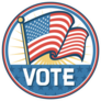 USA Flag Vote Election Circle Sticker