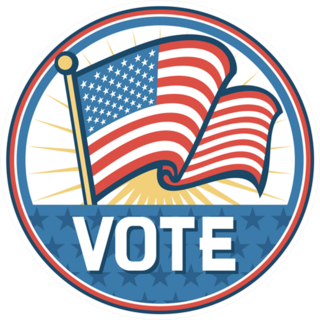 USA Flag Vote Election Circle Sticker