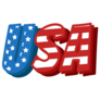 Usa, Fourth Of July Lettering Sticker