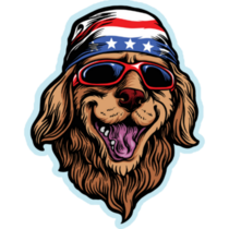 USA Golden Retriever Sticker