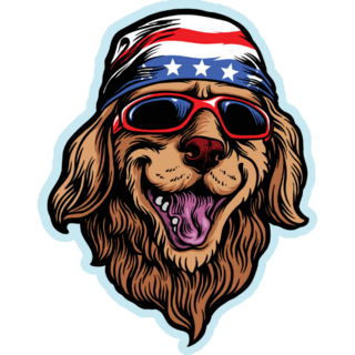 USA Golden Retriever Sticker