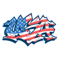 Usa Lettering Graffiti Style 4th Of July Sticker