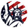 USA Liberty Statue Circle Sticker
