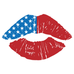 Usa Lips - 4th Of July Sticker