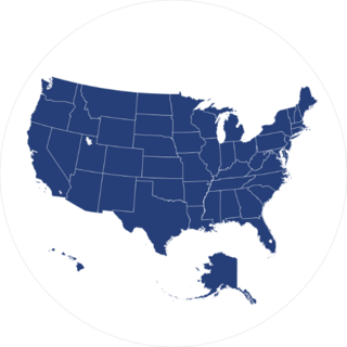 USA Map Circle Sticker