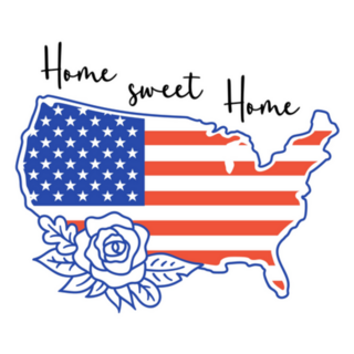 Usa Map Home Sweet Home Sticker